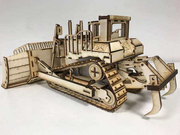 CAT D11 Dozer 3D Laser Cut Model - rear view